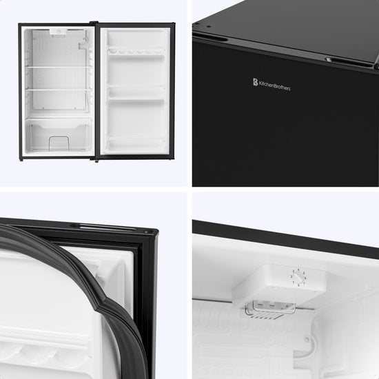 KitchenBrothers Kühlschrank - 92L - Tischmodell - Eisfach - Frigo - Freistehend - Schwarz
