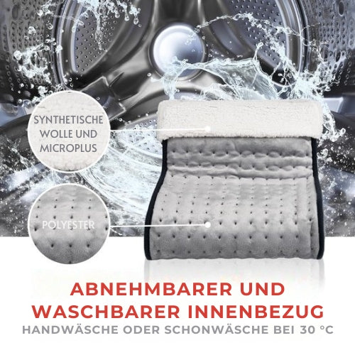 Alpina - Elektrischer Fußwärmer - Überhitzungsschutz - Innenbezug waschbar - 3 Heizstufen - Grau