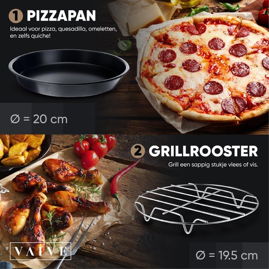 VAIVE Heißluftfritteuse Zubehör Set - Passend für alle Airfryer XL und XXL - ⌀ 20 cm