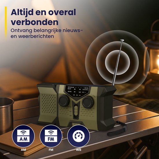 ODESSEY Notfall-Radio Solar Aufrollbar - 2000 mAh Powerbank - Taschenlampe - Tragbares Radio - Notfall-Kit