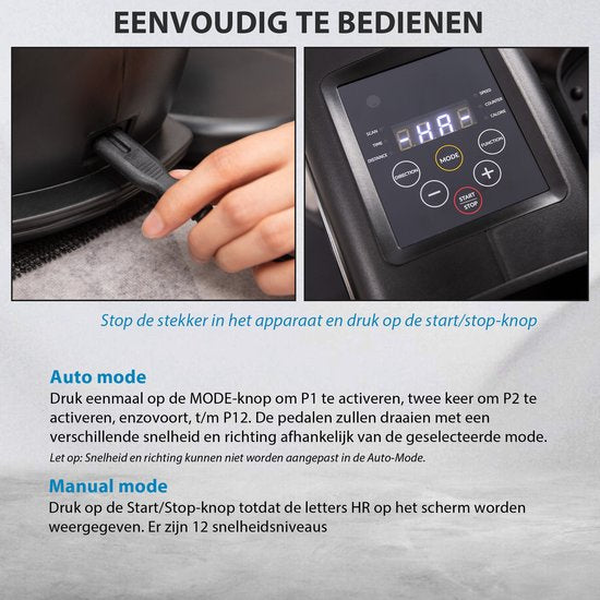 Saaf Motionfit Chair Bike - 12 Stufen - mit Widerstandsbändern - Office Bike Exercise Trainer - für Erwachsene - Schwarz