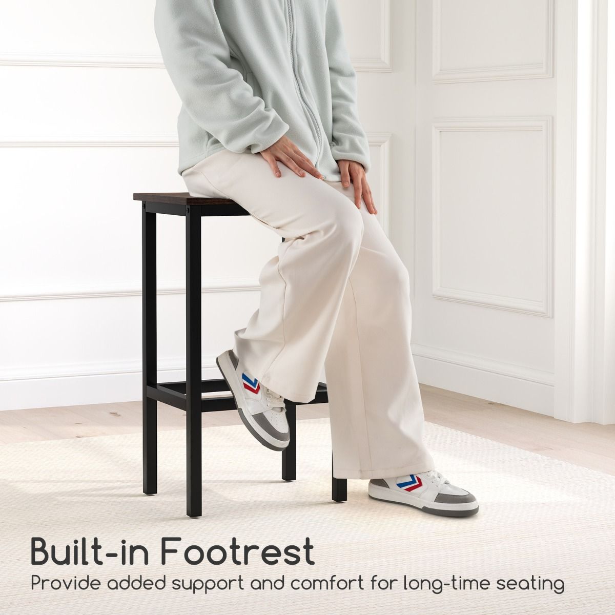 coast 3-tlg. Bartisch-Set - 120x48x91 cm - 2 Barhocker 40x30x66 cm - Braun/Schwarz - Industriedesign