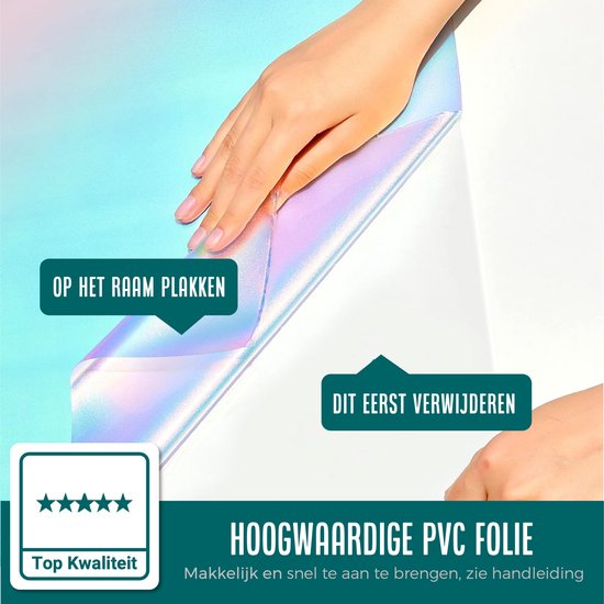 Homewell - Holographische Fensterfolie HR++ 120x300cm - Solar & Isolierend - Statisch haftend - Seifenblaseneffekt mattiertes Glas (neu)