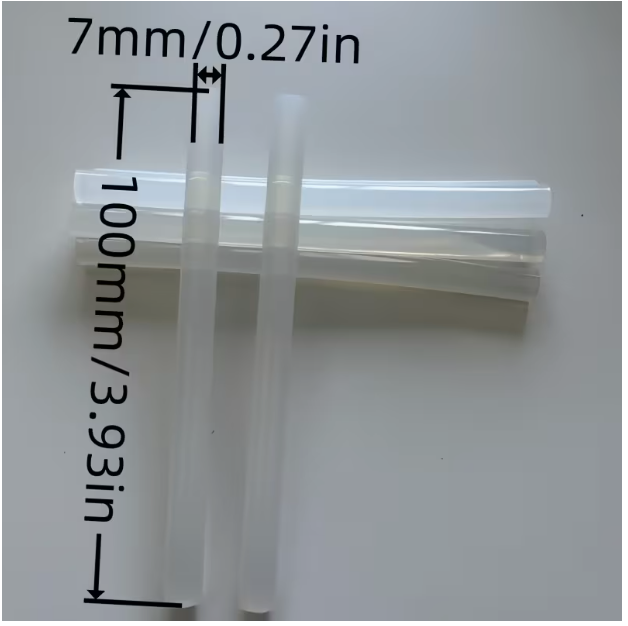 Klebepatronen (20 Stück) - Schmelzklebestifte - Universal, schnell aushärtend, stark haftend - 7 mm x 10 cm - EVA - Weiß