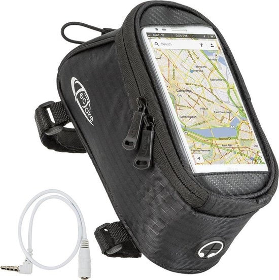 tectake - Rahmentasche Fahrradtasche für z.B. Smartphone etc. schwarz M 401614