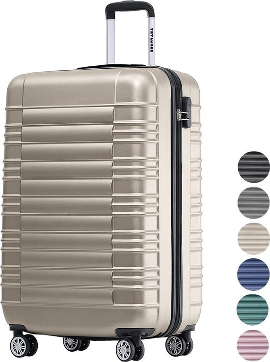 TRVLMORE Handgepäckkoffer mit Zahlenschloss – 38 L – 54 × 36 × 20 cm – Champagner