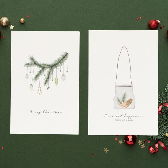 Partizzle 36x Luxus Weihnachtskarten mit Umschlägen Set - Neujahrskarten - 2025 Kollektion / 12 Designs