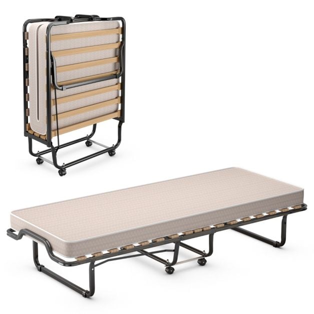 Coast – Italienisches Klappbett mit Matratze – 200 x 90 x 41 cm – Beige