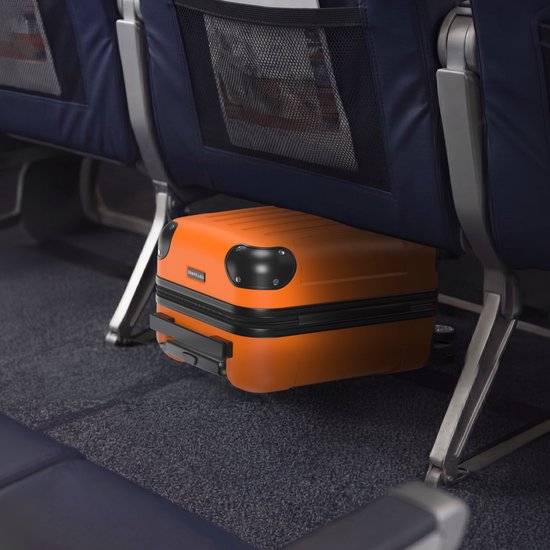 TRVLMORE Handgepäckkoffer – 40 x 30 x 20 cm – Unter-Sitz-Gepäck – 24 l – Zahlenschloss – 4 Rollen – Orange