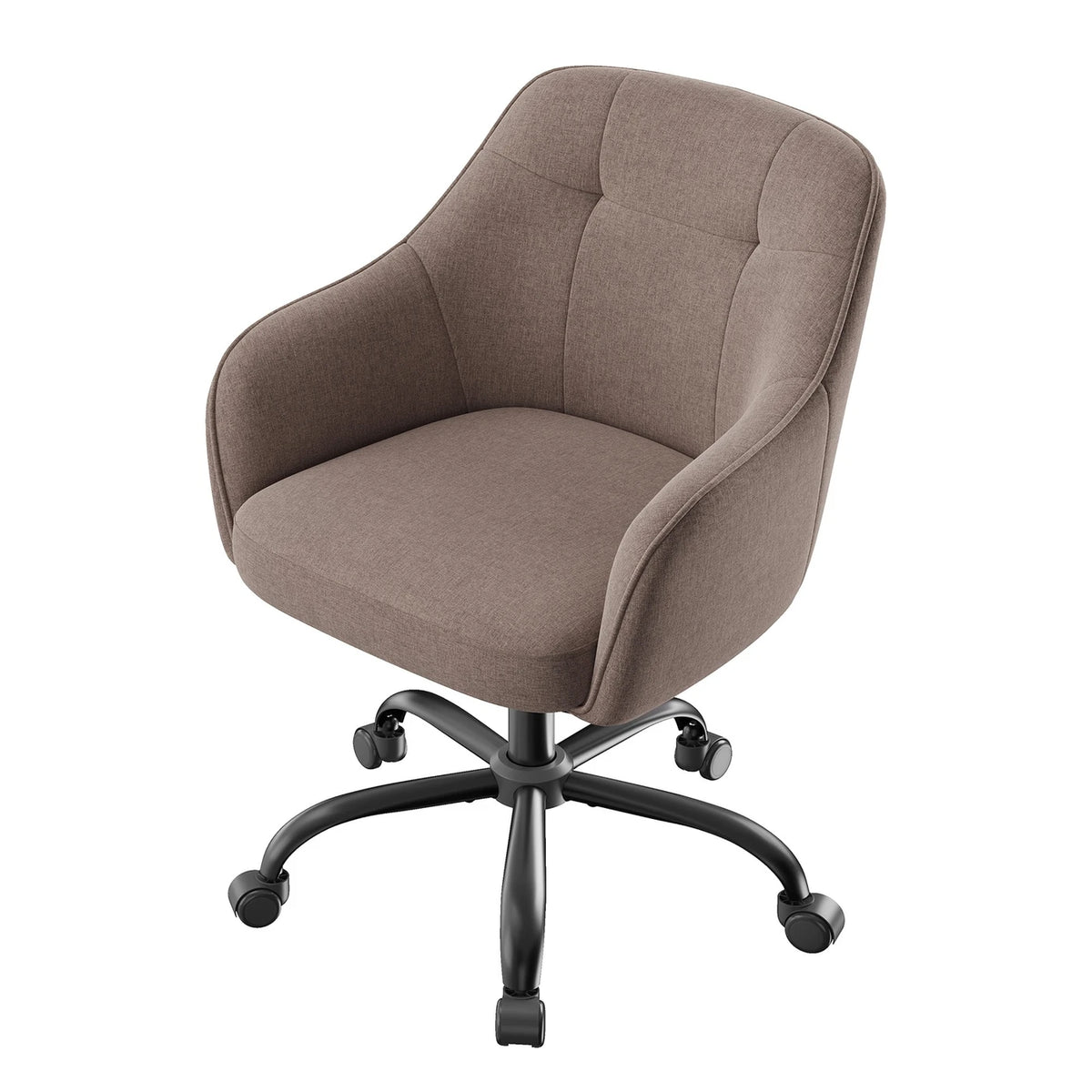 ochama Ergonomischer Bürostuhl – Verstellbar und drehbar – Atmungsaktiver Stoff – 64 x 64 x 78–88 cm – Braun