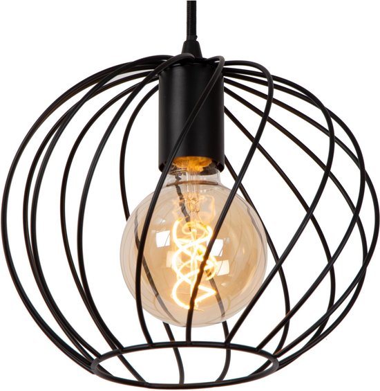 Lucide DANZA – Hängeleuchte – Ø 50 cm – 3xE27 – Schwarz