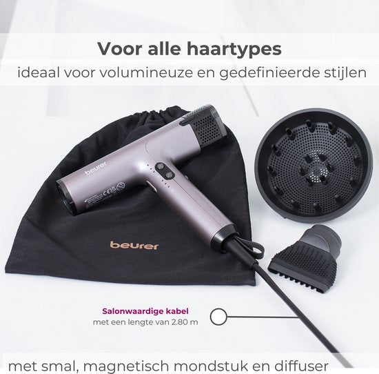 Beurer HC 100 Excellence Haartrockner – mit Diffusor – trocknet bis zu 20 % schneller – ultraleicht und leise – Ionen-Technologie – 3 Jahre Garantie