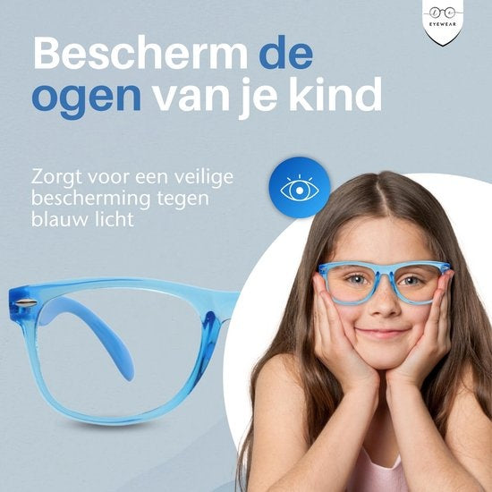 LC Eyewear Computerbrille für Kinder - Blaulichtbrille - Displaybrille - Unisex - Transparent Blau