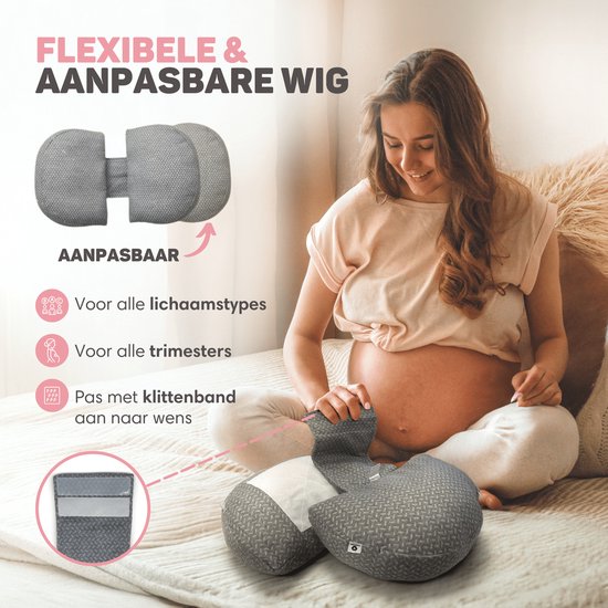 Vulpes Goods® BabyCare - Schwangerschaftskissen - Seitenschläferkissen - 3-in-1 - verstellbar - Körperkissen / Körperkissen / Stillkissen - einzigartiges W-förmiges Design