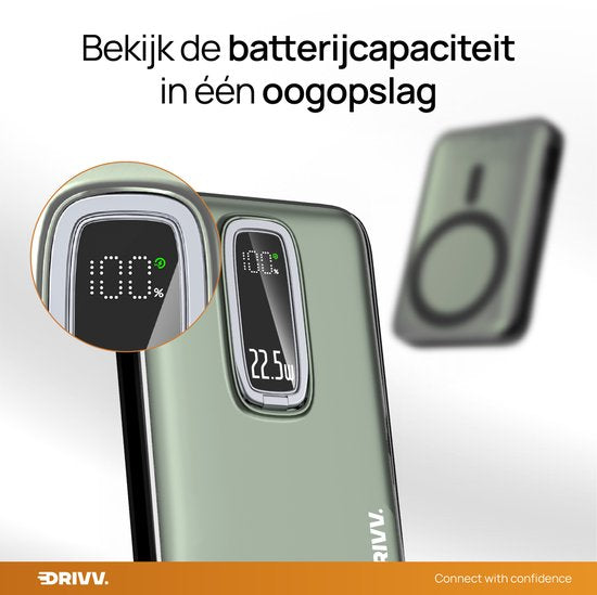 Powerbank 10.000 mAh, MagSafe-kompatibel, mit USB-C-Kabel – 3-in-1-Design – 22,5 W kabellose Powerbank – inklusive 60-W-Ladekabel – Schnellladefunktion – USB & USB-C – Schwarz –
