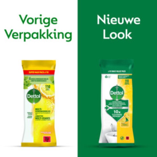 Dettol Multi-Reinigungstücher Maxi, Zitrone, 110 Stück
