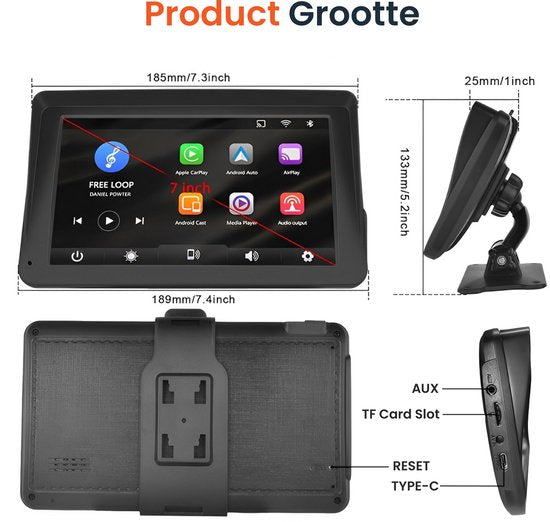 Carplay Bildschirm - Einfache Installation - Für Apple & Android Auto - Kabellos - Autoradio mit Bluetooth - Carplay Bildschirm - Mit Rückfahrkamera - Skoov