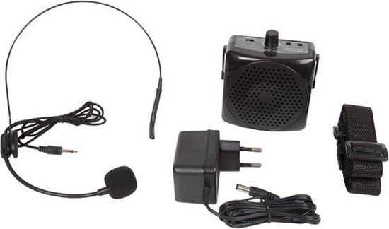 HQ-Power Tragbarer Sprachverstärker, mit Headset und Tragegurt, 5 W, schwarz