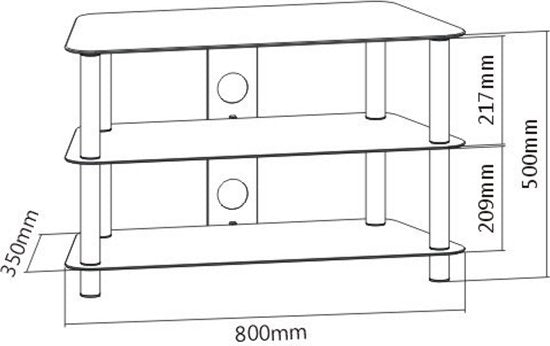 TV-Schrankmöbel - Audio-Hifi-Möbel - 80 cm breit - schwarz