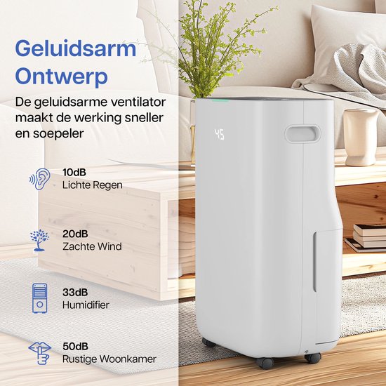 Komodo Luftentfeuchter Humi S – 25 l pro Tag – Schlafzimmer, Badezimmer, Haus & Keller – Luftentfeuchter – Wasch- und Trocknungsfunktion – Verhindert Schimmelbildung