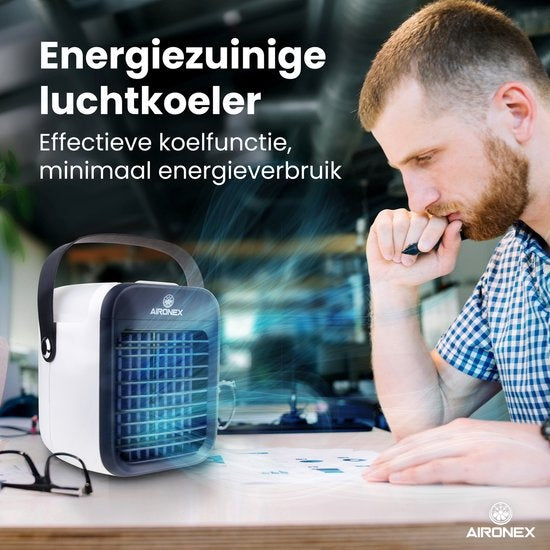 Aironex Tragbarer Luftkühler Blau - bis zu 15 mÂ² - 0.3L Wassertank
