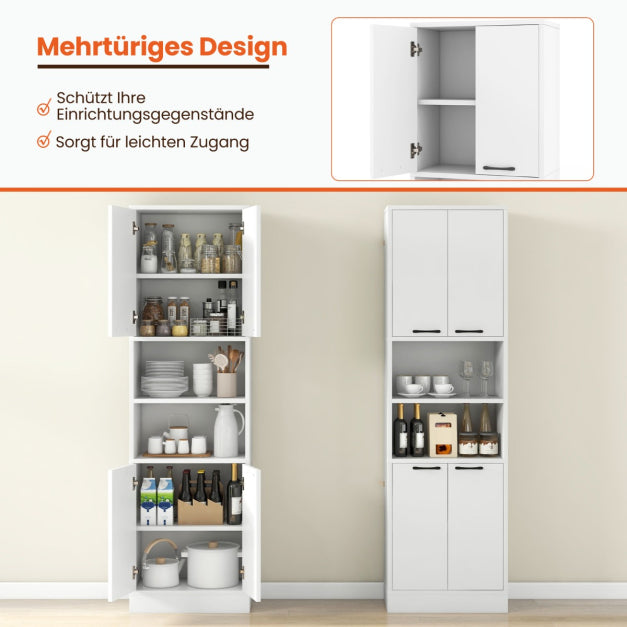 Coast Küchenschrank - MDF & Holz - 56 x 30 x 190 cm - Weiß