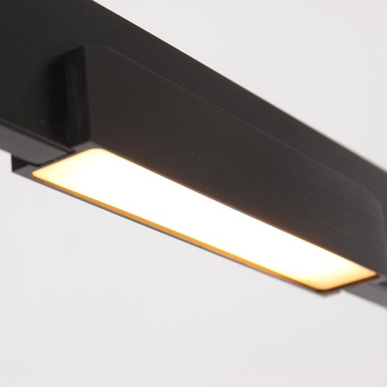 Hängeleuchte Bloc 3296ZW Schwarz, höhenverstellbar, aus Glas und Metall – Steinhauer, 120 cm, mit LED-Modul und Dimmfunktion