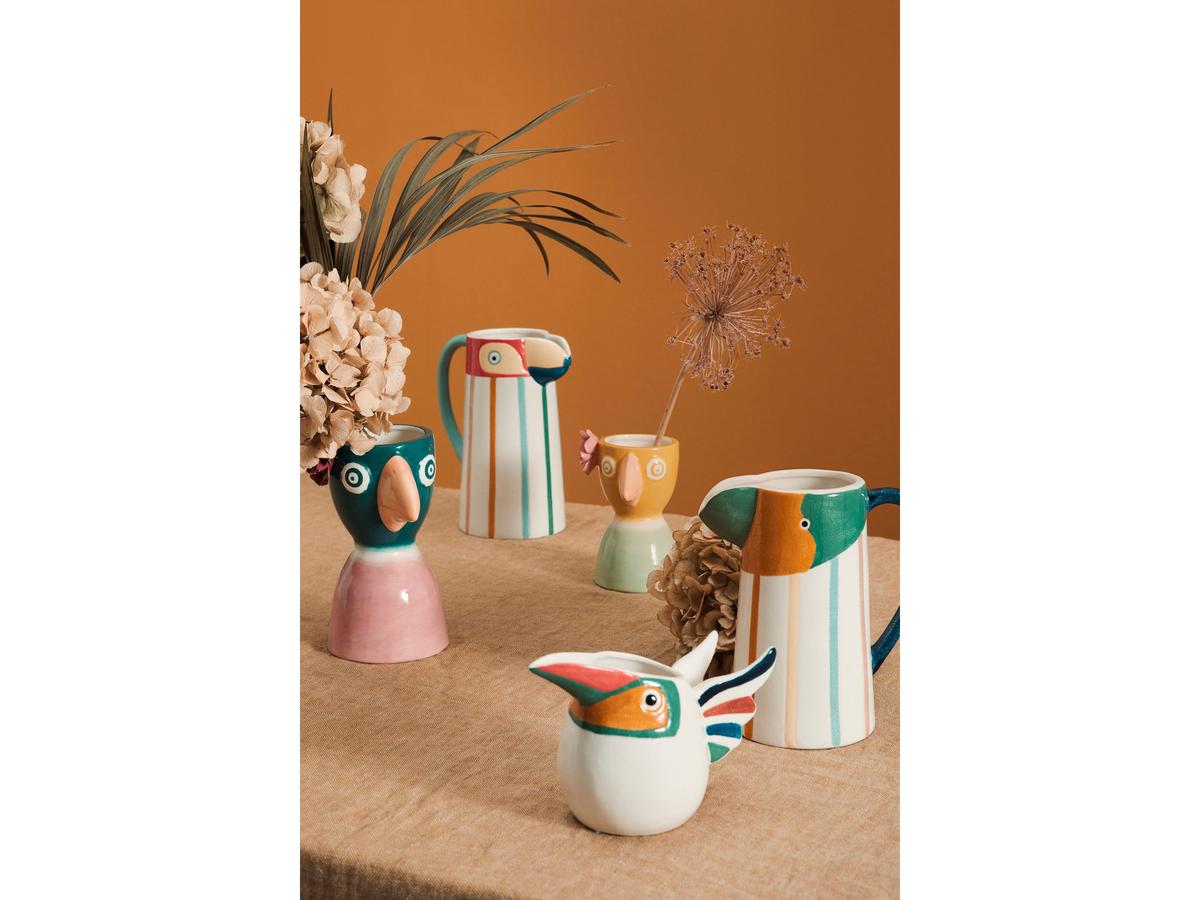 Bizzotto Wiki Low Rounded Birdie Vase – Runde Form – 13 cm – Naturfarben