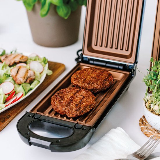 Livington Copperline Flipswitch Multifunktionsgrill, 800 W, inklusive Rezeptheft