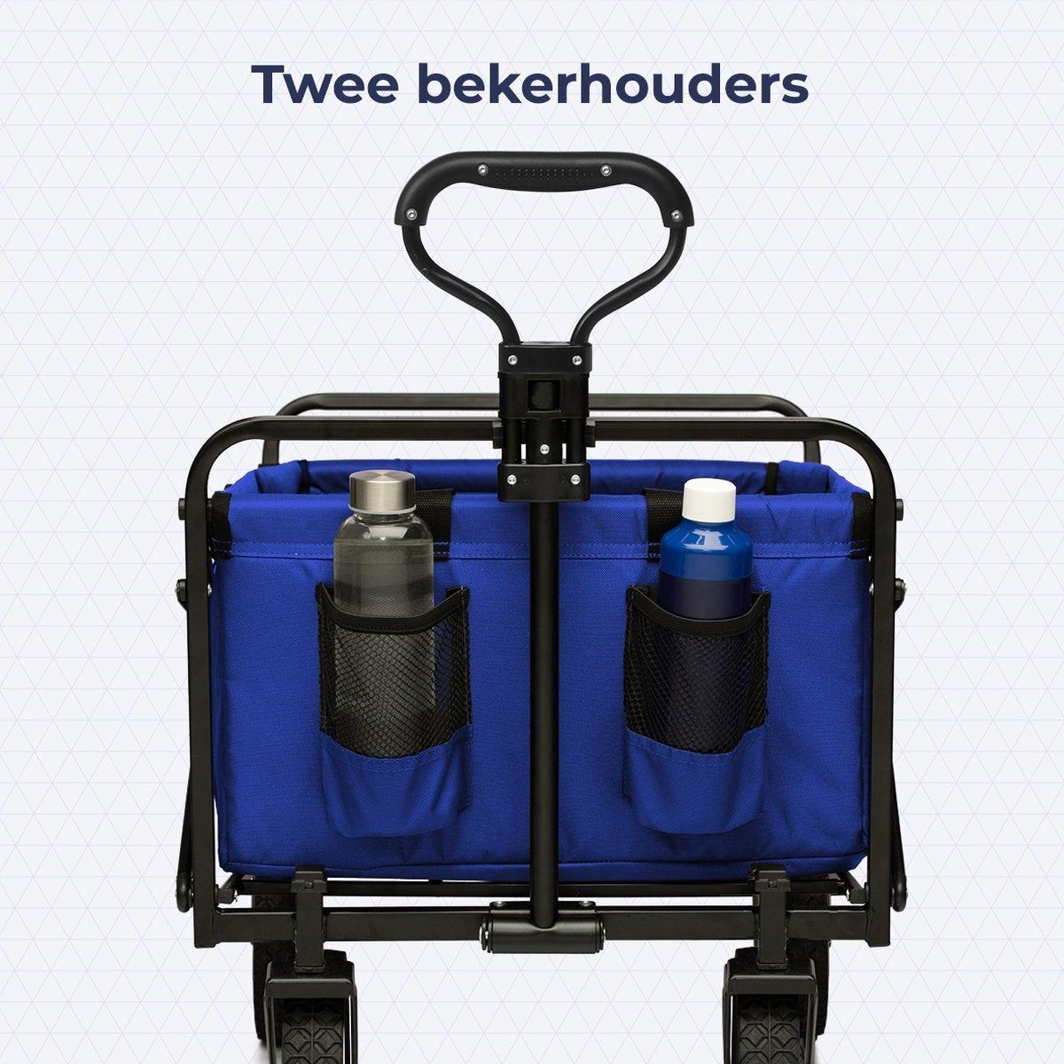 LifeGoods Bollerwagen - faltbar - drehbare Räder - 2 Ständer - 70kg Tragfähigkeit - Blau