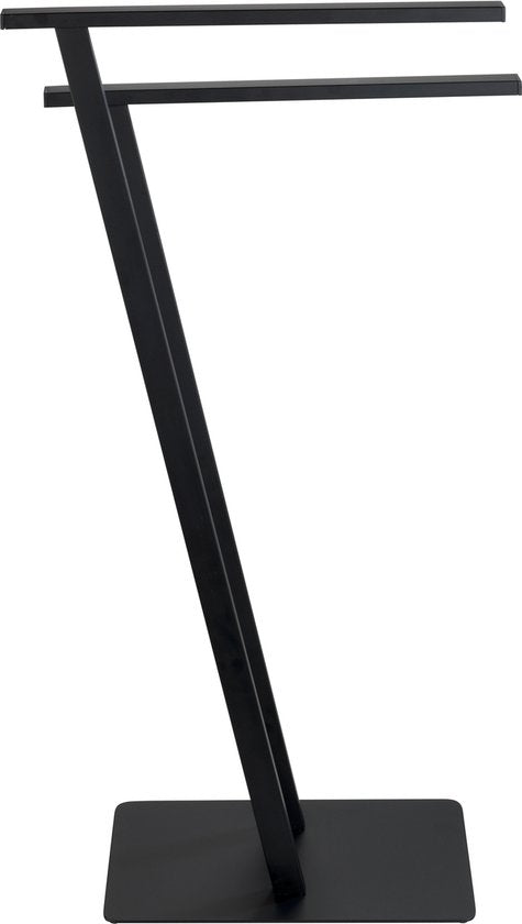 WENKO Handtuchhalter Lirio, schwarz matt – Handtuchhalter – Handtuchständer – freistehender Handtuchhalter