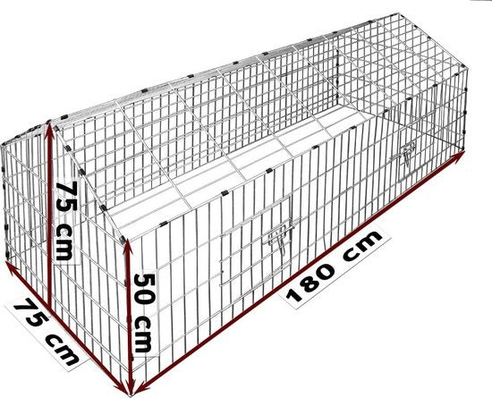 Monzana Kaninchenstall Grün - 180x75cm