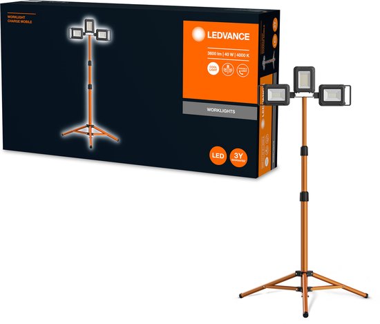 LEDVANCE Arbeitsleuchte LED: für Boden, WORKLAMP BATTERY STATTERY / 4-,- W, 22-...24- V, Abstrahlwinkel: 11-, Cool White, 4- K, Gehäusematerial: Aluminium/Kunststoff, IP54