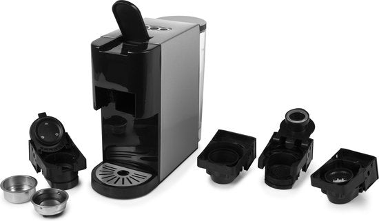 Princess 249451 Multi-Kapsel-Kaffeemaschine – 5-in-1 – Geeignet für Nespresso- und Dolce Gusto-Kapseln – Schwarz/Silber
