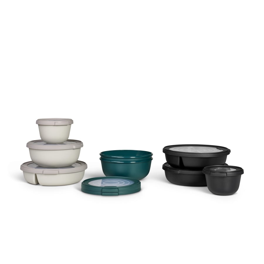 Mepal PRO Schüssel „Scandinavian Black“ – 1250 ml – 19 x 19,5 x 8 cm – mit Deckel