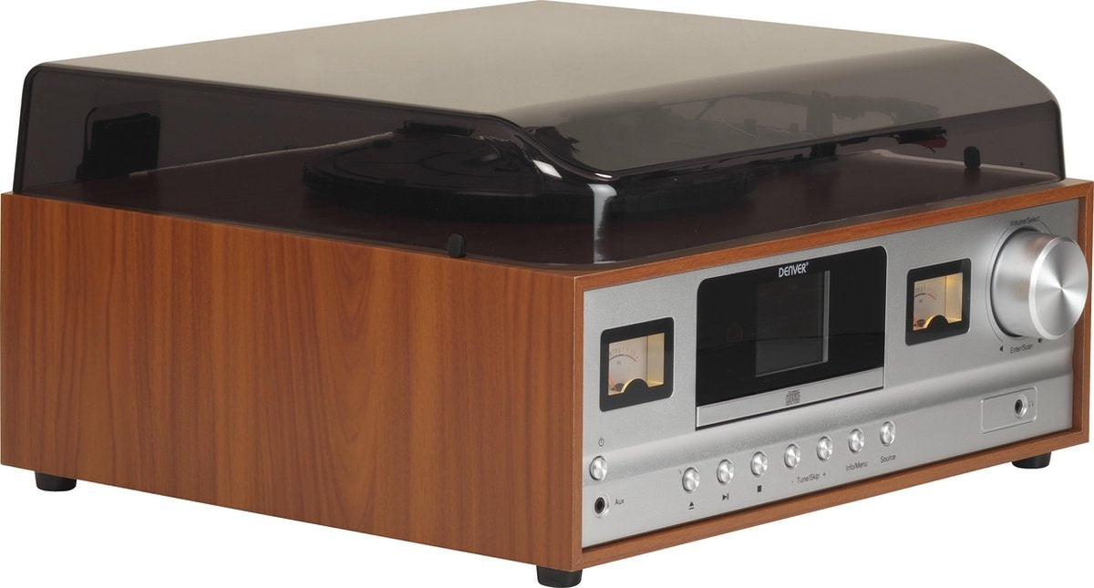 Denver Plattenspieler Bluetooth - Inkl. Lautsprecher - DAB-Radio - CD-Player - Retro - MRD52LW