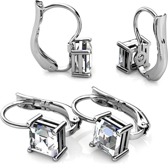 Yolora Damen Ohrringe - Kalpa Camaka Kristalle - Silber - 18K Weißgold vergoldet - Damen Ohrringe Silber - Schmuck - Luxuriöse Geschenkbox - Geschenkbox - Exklusive Geschenkbox - Schöne Geschenkverpackung