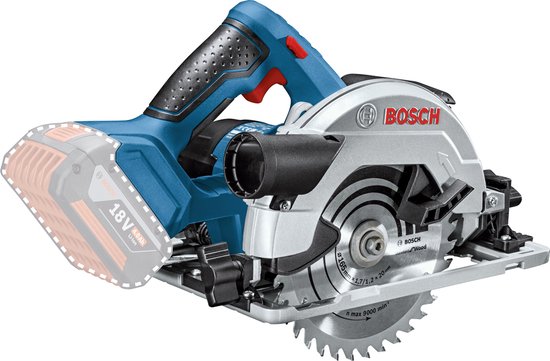 Bosch Professional GKS 18V-57 G – Akku und Ladegerät nicht im Lieferumfang enthalten, 1x Sägeblatt „Standard for Wood“ 165 mm, Absaugadapter, Innensechskant, Parallelanschlag