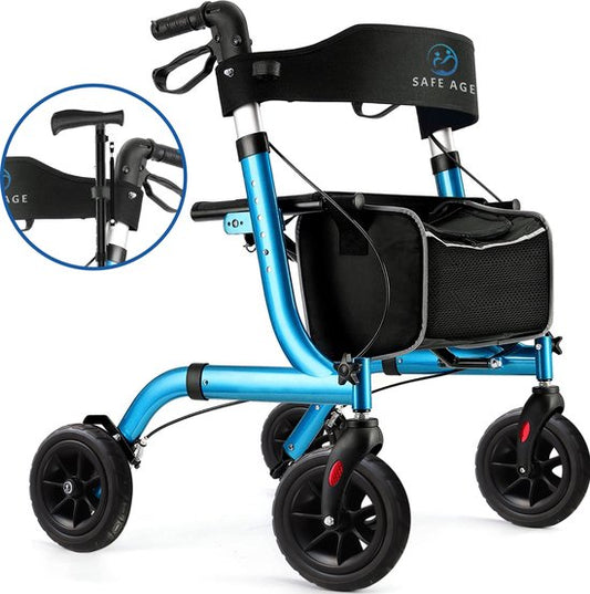 SafeLife Rollator faltbar mit Sitzfunktion - für den Innen- und Außenbereich