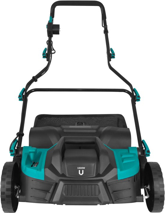 VONROC Elektro-Vertikutierer - Rasenlüfter - 1500W - Schnittbreite 36 cm - 5 Positionen: 4 Tiefenpositionen (12/9/6/3 mm) + 1 Transportposition (+10 mm) - inkl. Auffangbehälter 45L.