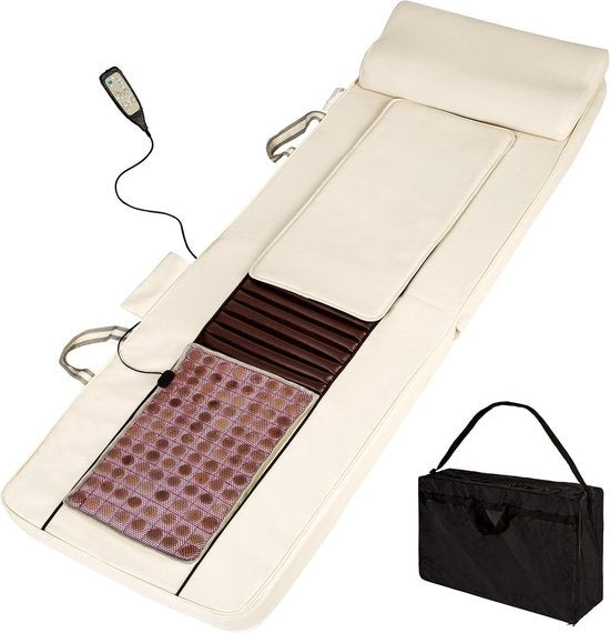 tectake - Shiatsu-Massagematte - Jade-Wärmematte mit Fernbedienung - Beige