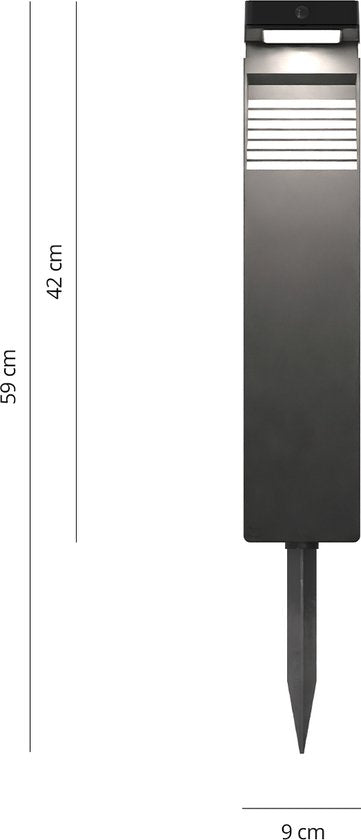 FlinQ Gaia - Intelligente Solar-Gartenleuchte- Solar-Gartenleuchte - Solarenergie - Weißes und farbiges Licht - Bewegungssensor - 2er-Pack - Schwarz