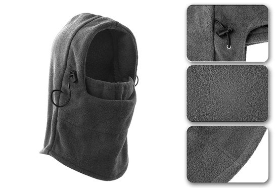 Milanoro - Warme Fleece-Schal-Mütze - Grau - 1 Stück