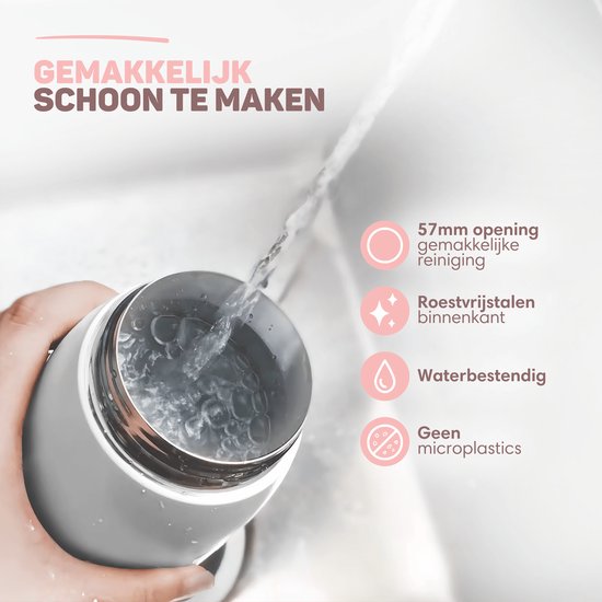 Vulpes Goods® BabyCare - Thermosflaschenwärmer für unterwegs - 500ML - Flaschenwärmer - Edelstahl - 6400 mAh - 500ML - Wiederaufladbar - Kabellos & tragbar - Für alle Arten von Babyflaschen - mit Wärmespeicherung - Babynahrung - PRO V2