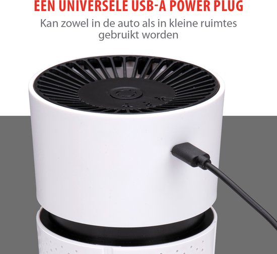 alpina Mini-Luftreiniger mit HEPA-Filter H13 - Luftreiniger mit Ionisator für Räume 6m2 - Luftreiniger mit USB für Innen und Außen - Luftreiniger 1.5W - Weiß