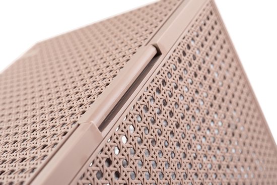 Curver Kaya Wäschekorb mit Deckel – 60 l – 38 x 29 x 58,5 cm – Warm Taupe