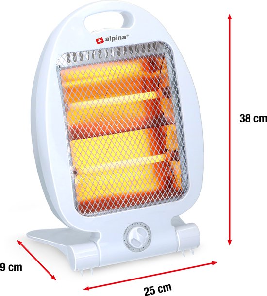 alpina Elektroheizgerät LQ001 - Halogenheizgerät - 2 Heizstufen - 800W