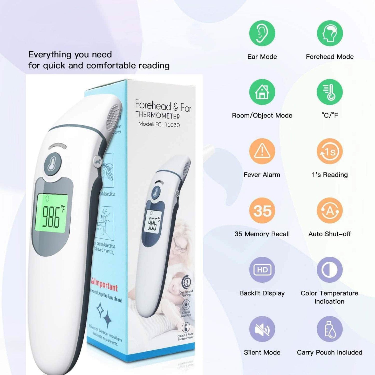 SFC Infrarot-Thermometer FC-IR1030 – Stirn und Ohr