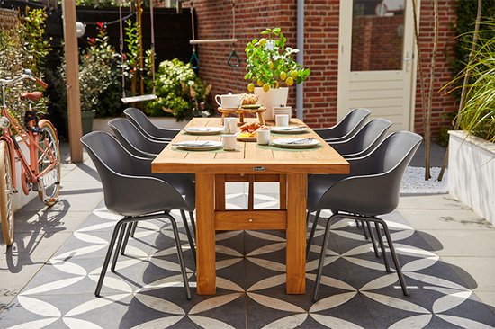 Hartman Sophie elegance Gartenstuhl - Dunkelgrau - 2er-Set - dunkelgraues Rondo-Fußkreuz