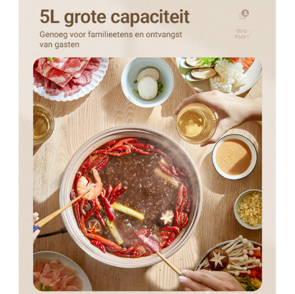 Bear – DHG-P50F1 – Elektrischer Hotpot 5 l – 36,9 x 31,2 x 23,6 cm